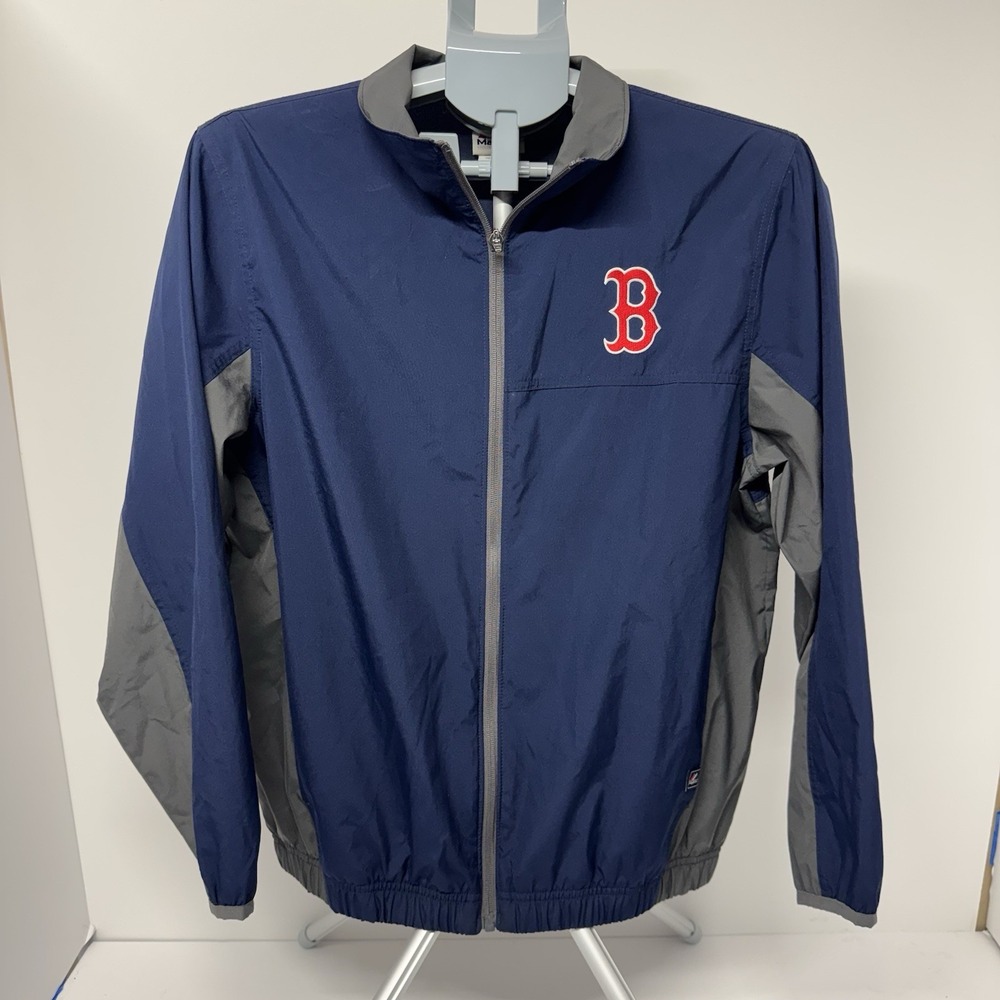 Majestic Boston Red Sox Jacket Boys Youth L Blue/Gray MLB Full Zip